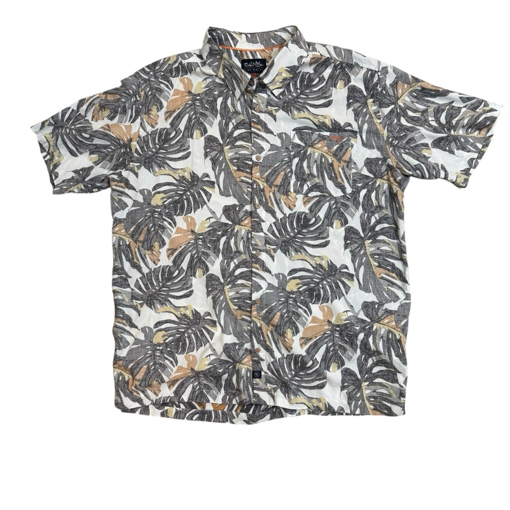 Salt Life Hawaiian Button Up Shirt XXL Tropical Short Sleeve